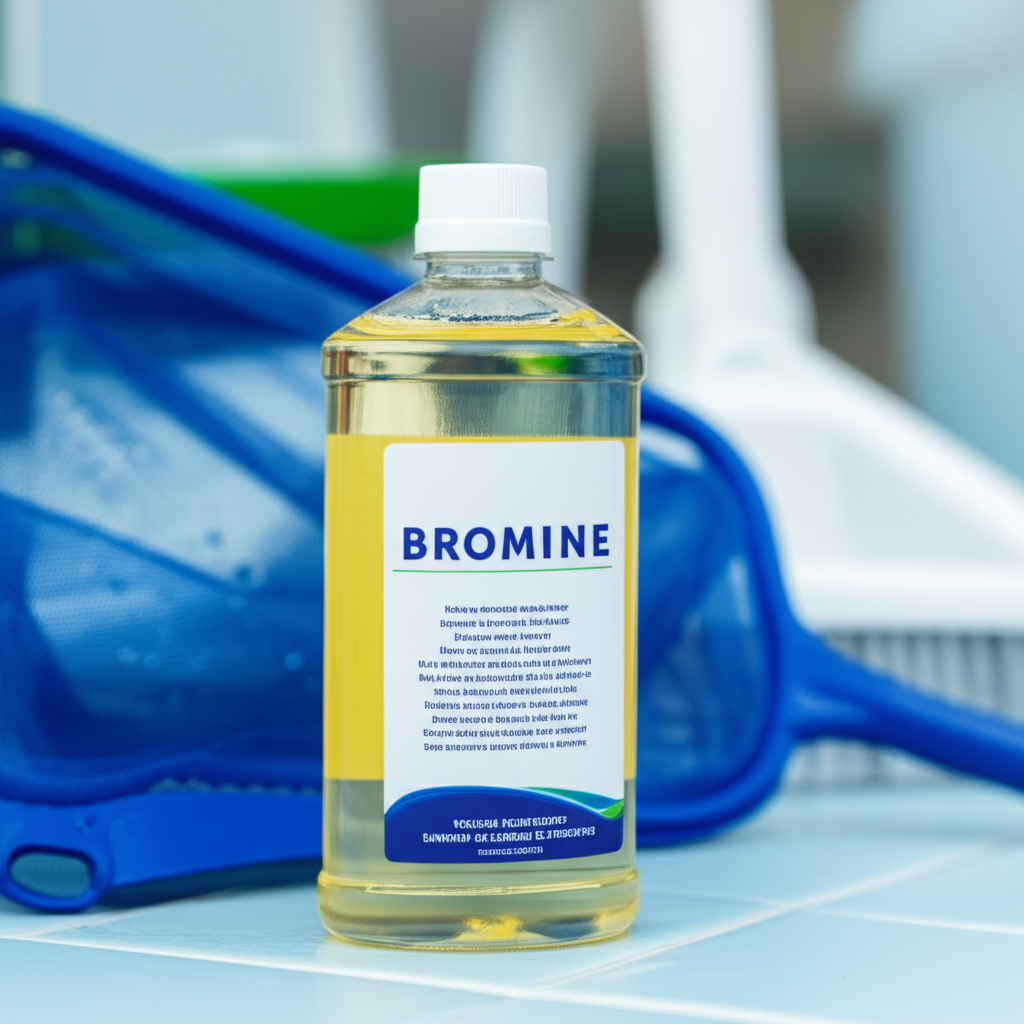 &ndash; Generate a high-quality, relevant image prompt for: Bromine Sanitizer: Safer, Superior Chlorine Al