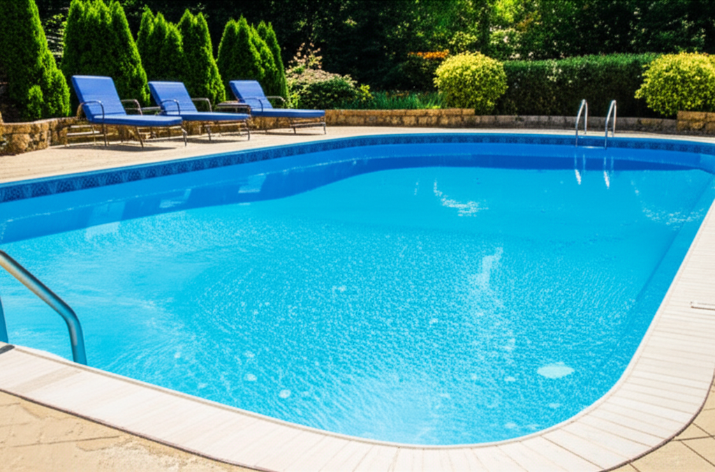 – Generate a high-quality, relevant image prompt for: Fiberglass Pool: Must-Know Pros, Avoid Costly