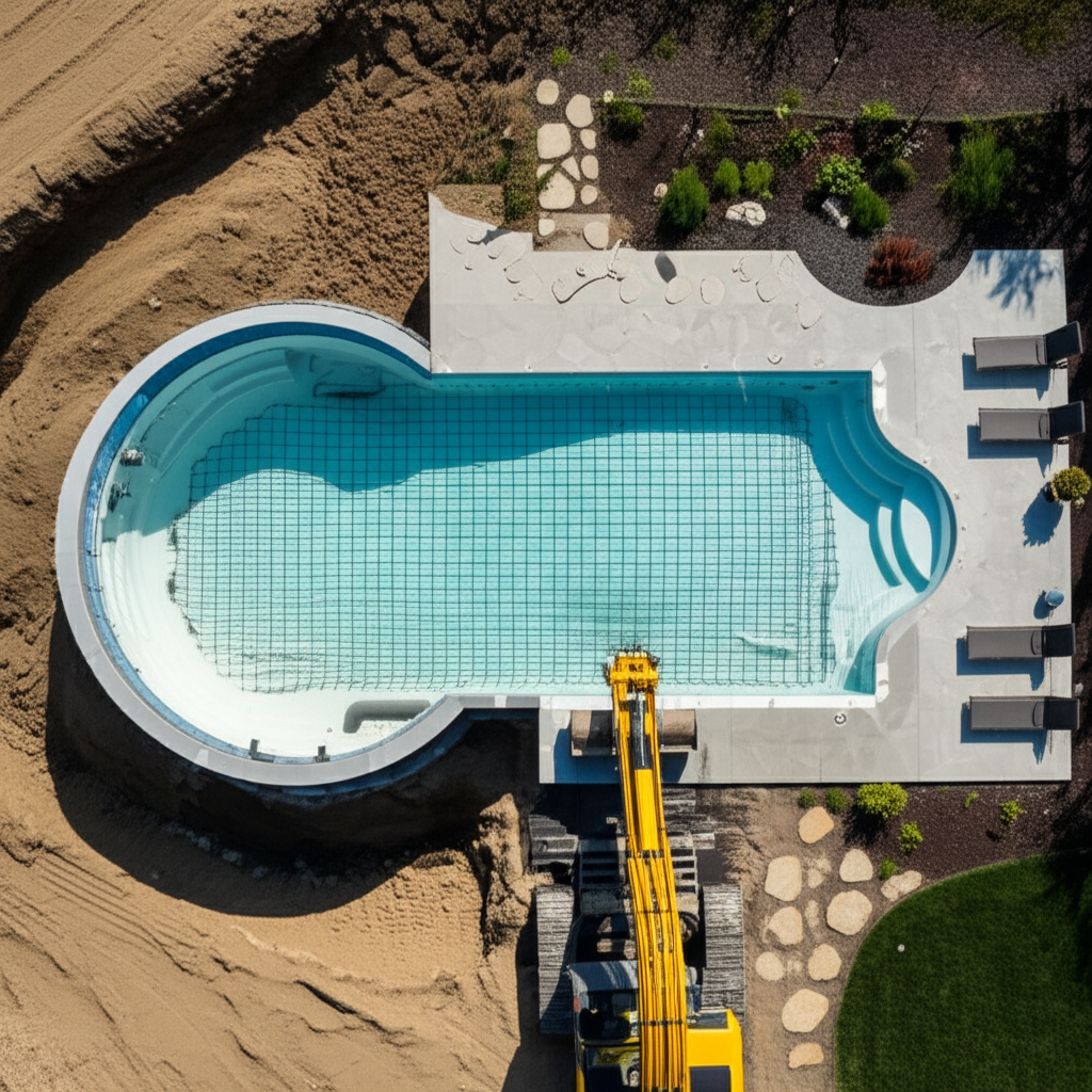 &ndash; Generate a high-quality, relevant image prompt for: Pool Construction Timeline: Ultimate, Effortle