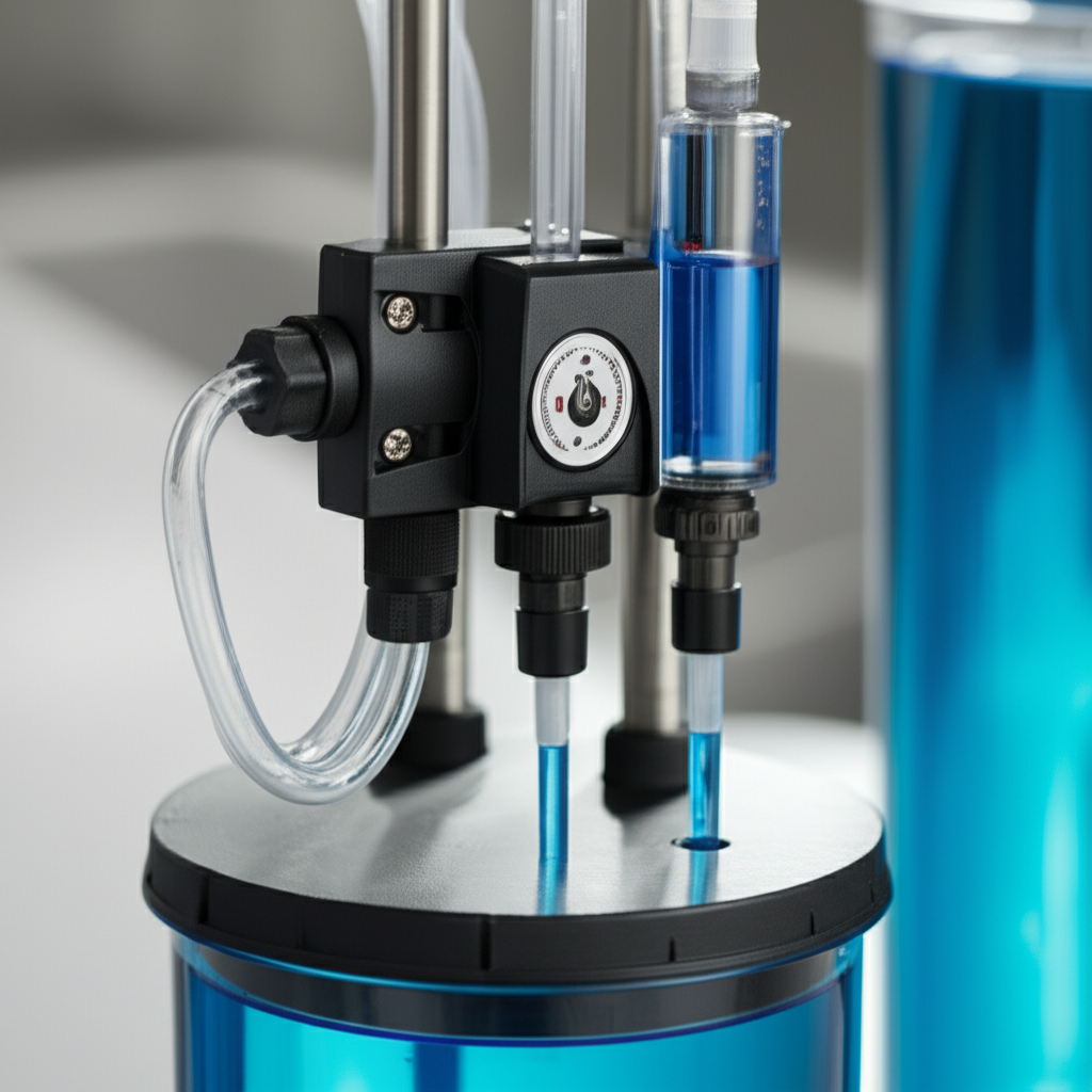 – Generate a high-quality, relevant image prompt for: Automatic Chemical Doser: Precise, Effortless