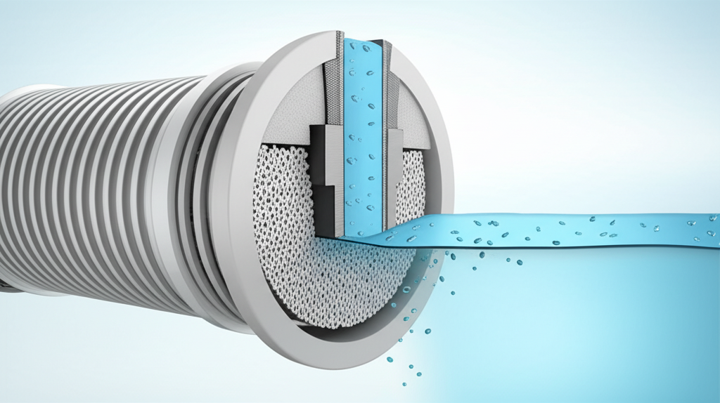 &ndash; Generate a high-quality, relevant image prompt for: Diatomaceous Earth Filter: Superior Filtration