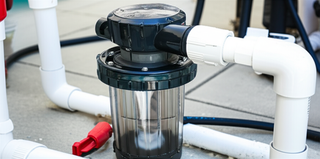 &ndash; Generate a high-quality, relevant image prompt for: Check Valve: Must-Have for Effortless Pool Flo