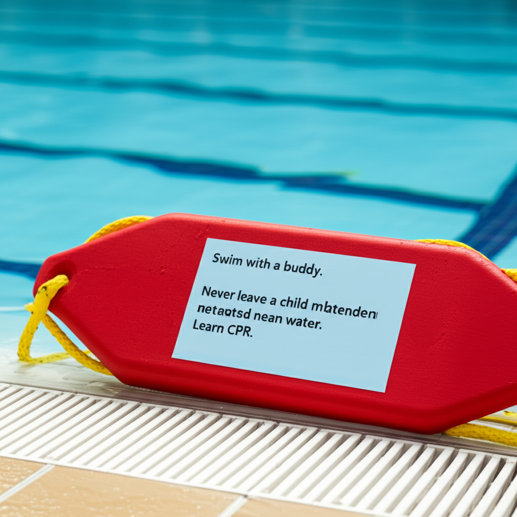 &ndash; Generate a high-quality, relevant image prompt for: Drowning Prevention: Essential Lifesaving Rule
